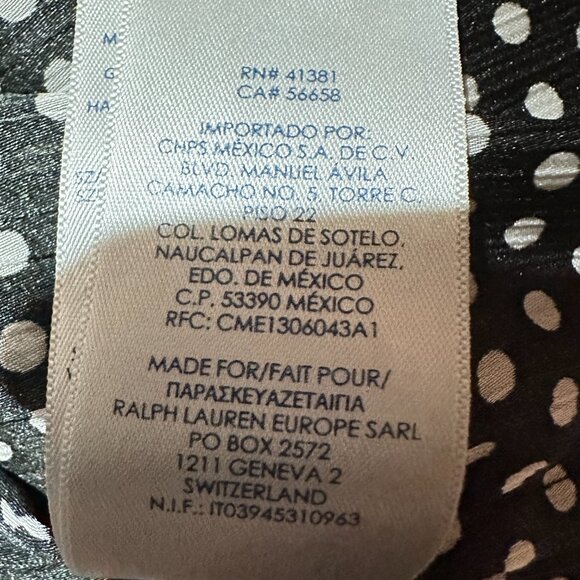 Ralph Lauren Chaps Women's Polka Dot Ruffle Blouse Size Large L - Picture 9 of 9